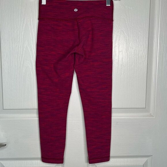 Lululemon Sz 2 Wunder Under Crop ll Leggings Diamond Jacquard Space Dye Bumble B - Picture 4 of 10